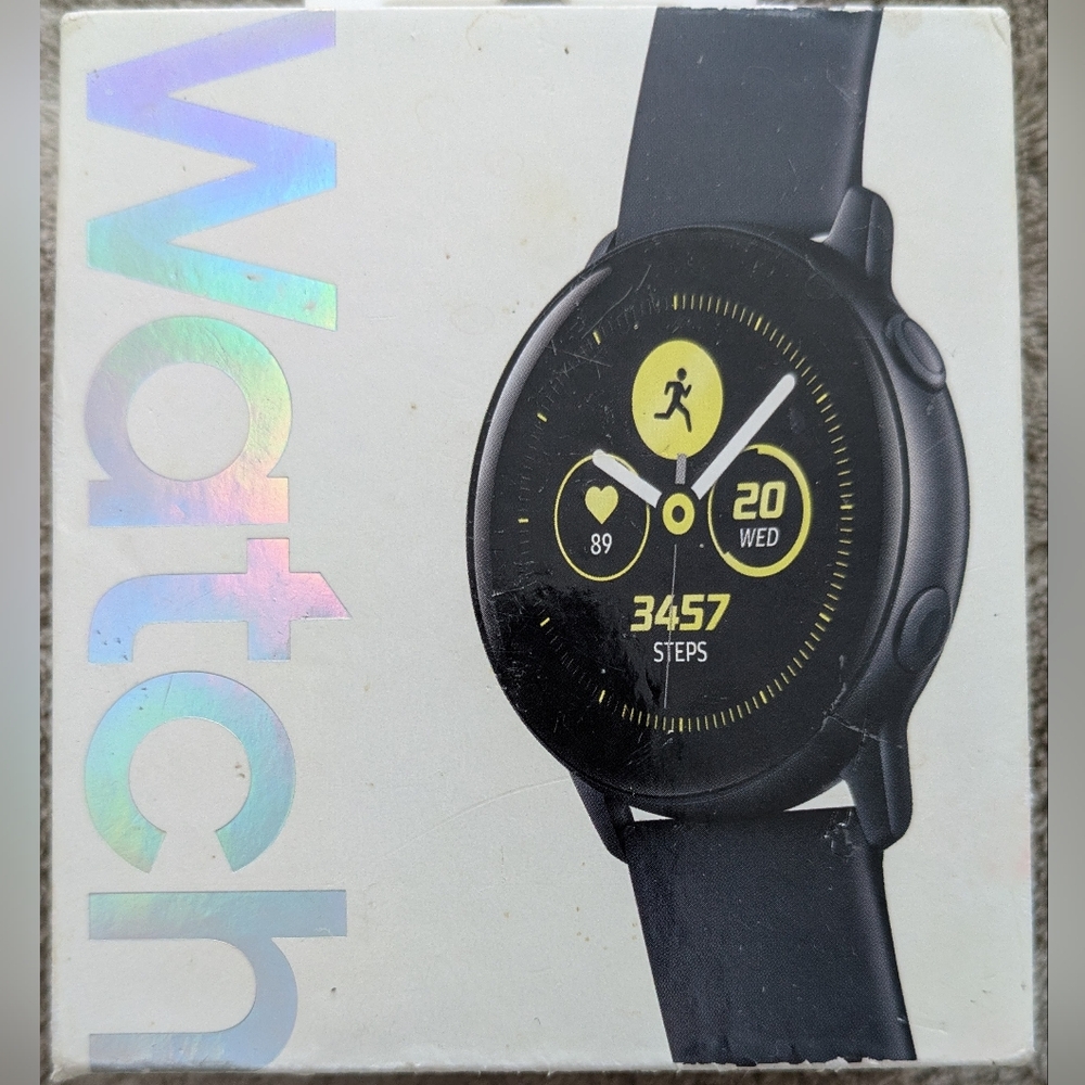 Samsung Smartwatch in Black with Yellow Highlights